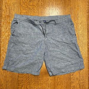 Patagonia men’s blue linen shorts